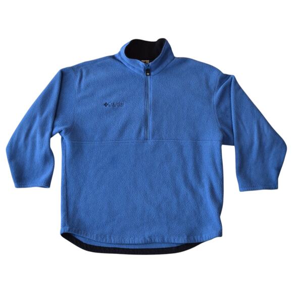 Vintage Columbia Blue Fleece Quarter Zip Sweatshirt - Women's Size Large - Picture 1 of 7
